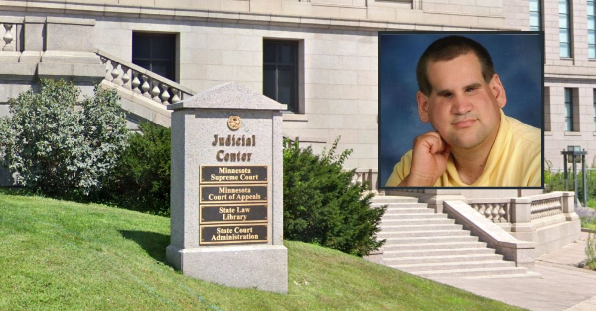 Background: Minnesota Court of Appeals (Google Maps). Inset: Jason Melvin Niebuhr (Legacy Remembers).