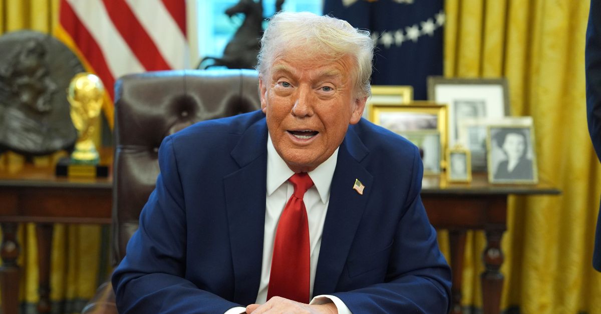 President Donald Trump speaks after signing an executive order in the Oval Office of the White House, Monday, Feb. 3, 2025, in Washington. (AP Photo/Evan Vucci)