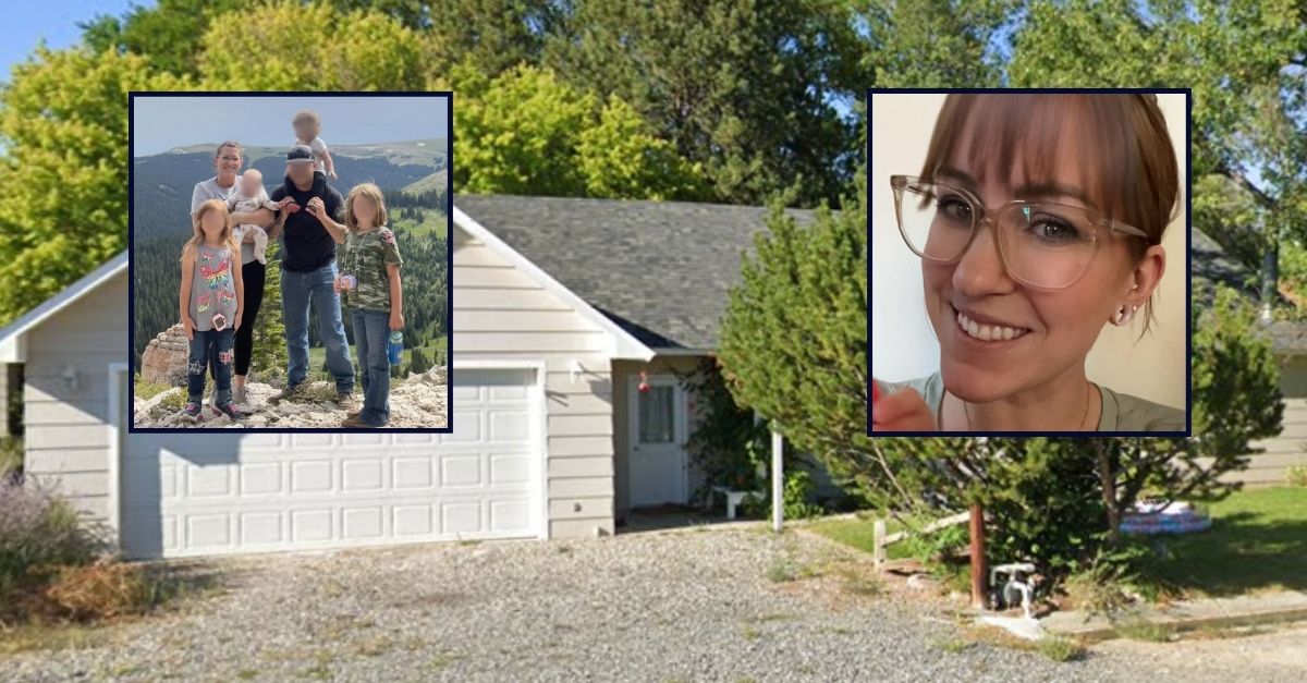 Tranyelle Harshman and her family appear inset in two photos against an image of the house where the mother killed three of her daughters.