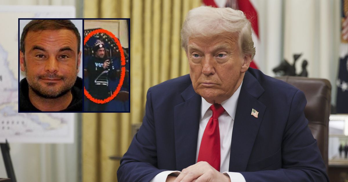 Two inset images allegedly amusement   Elias Costianes; successful  the inheritance  is Donald Trump sitting successful  the White House.
