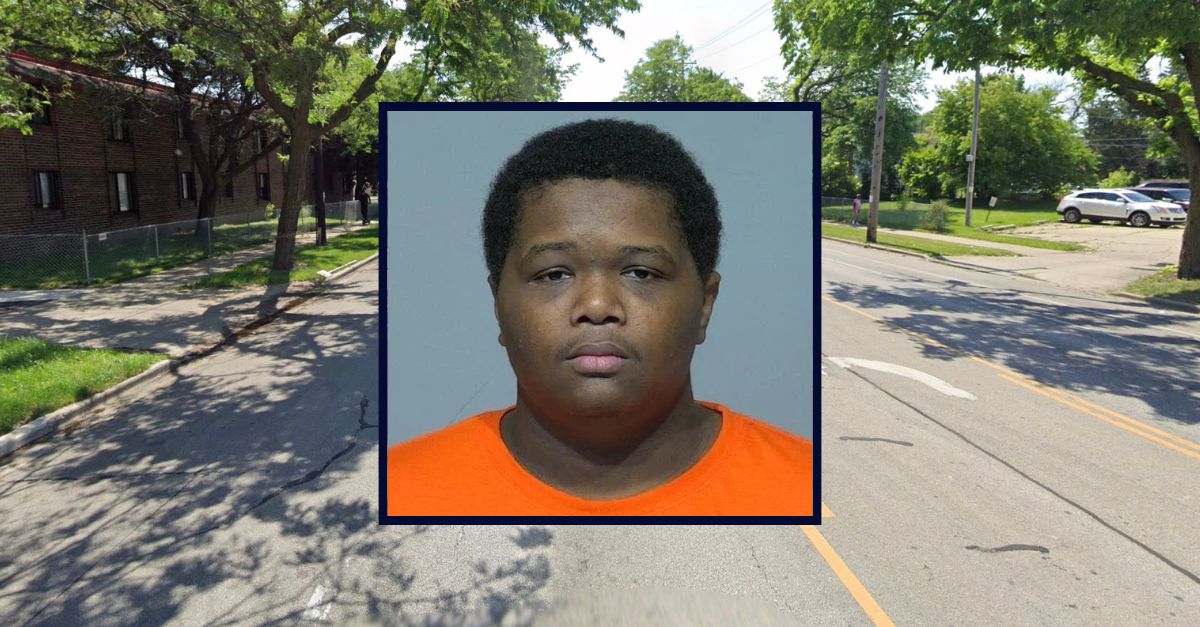 Inset: Corey D. Williams (Milwaukee County Jail). Background: The area in Milwaukee where Williams allegedly killed his father (Google Maps).