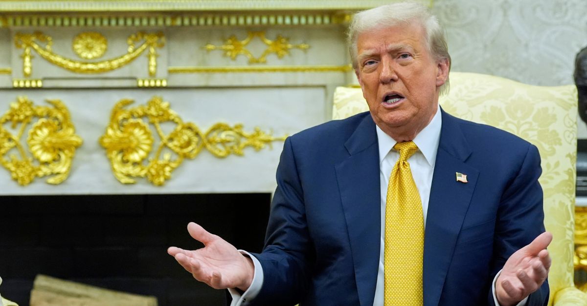 President Donald Trump during a meeting with Philippine President Ferdinand Marcos Jr., in the Oval Office of the White House, Tuesday, July 22, 2025, in Washington (AP Photo/Alex Brandon).