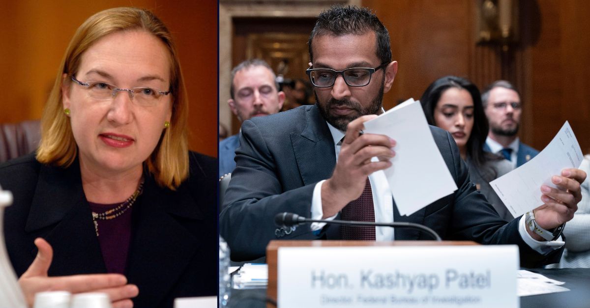 Beryl Howell appears on the left. Kash Patel appears on the right.