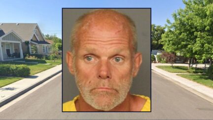 Inset: Brian Mervin (Denver Police Dept.). Background: The area in Denver where Mervin killed his wife last year (Google Maps).