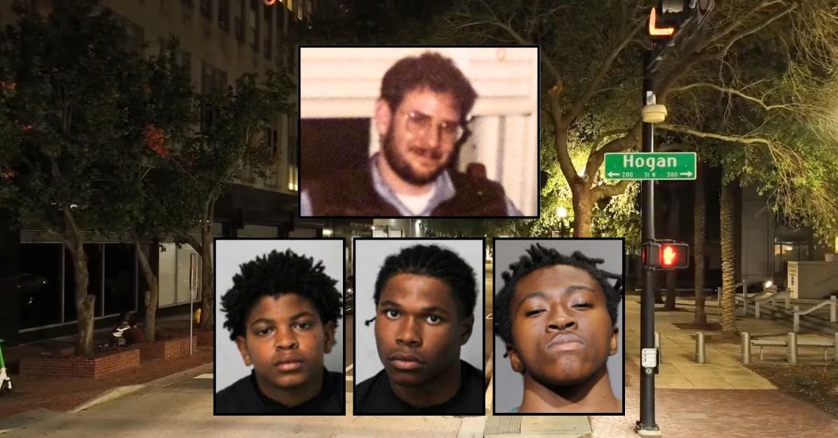 Insets, top to bottom clockwise: Roger Borkum, Marcavion Lacey, Robert Pope and Justin Curry (Brookings-Smith Funeral Home/Jacksonville Sheriff