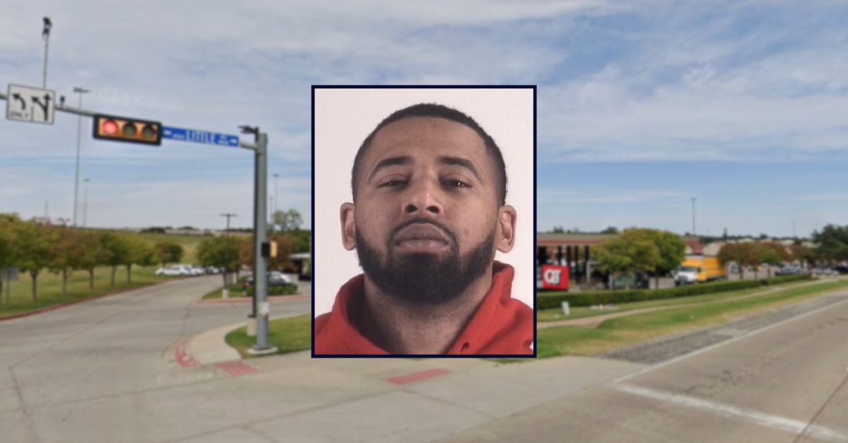 Malik Miner appears in a booking photo inset against an image of a QuikTrip in Texas.