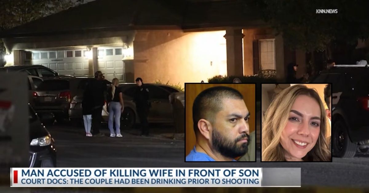 Left inset: Manuel Robles (KGET/YoutTube). Right inset: Ana Karen Robles (GoFundMe). Background: The area in Bakersfield, Cali., where Ana Karen Robles lived with Manuel Robles, who is accused of murdering her in front of their son (KGET/YouTube). 