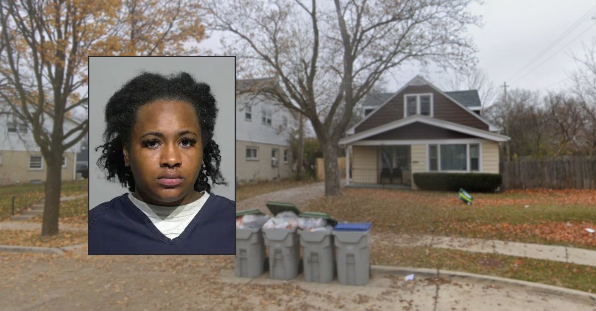 Background: The group home on North 91st Street in Milwaukee, Wisc., where Latimmia Washington allegedly attacked a child (Google Maps). Inset: Latimmia Washington (WITI).