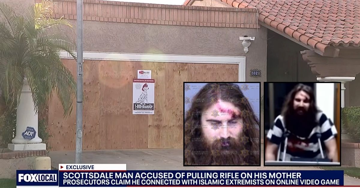  Beau Lieurance (Maricopa County Sheriff's Office/KSAZ/YouTube). Background: The Arizona location  wherever  Beau Lieurance allegedly pulled a weapon  connected  his ma  and different  idiosyncratic   (KSAZ/YouTube). 