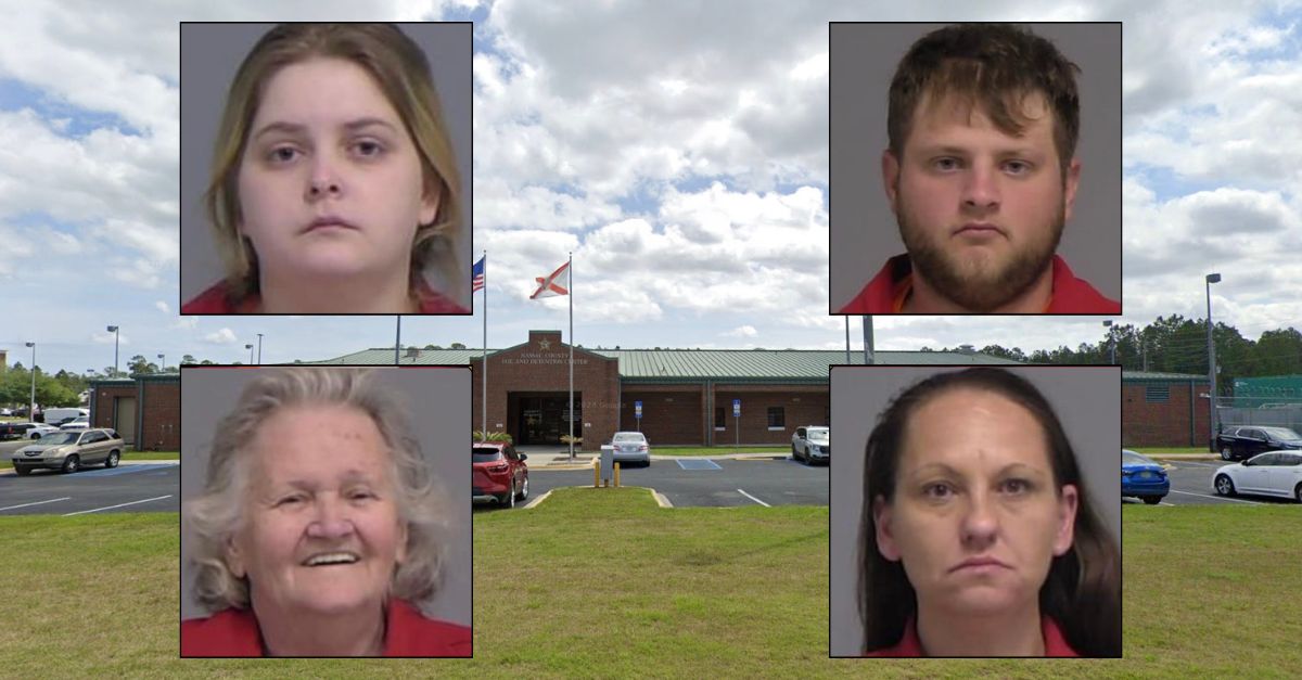 Inset, clockwise from top left: Hayden Simmons, Damien Windham, Erica Foley, and Judith Addison (Nassau County Sheriff