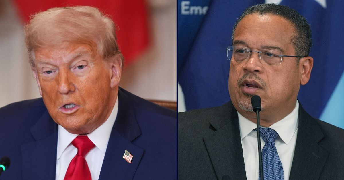 Donald Trump, on the left; Keith Ellison, on the right.