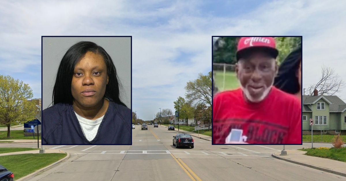 Inset, left to right: Tameca N. Martin (Milwaukee County Jail) and Calvin Young, Jr. (WISN). Background: The area in Milwaukee where Martin allegedly struck and killed Young (Google Maps).