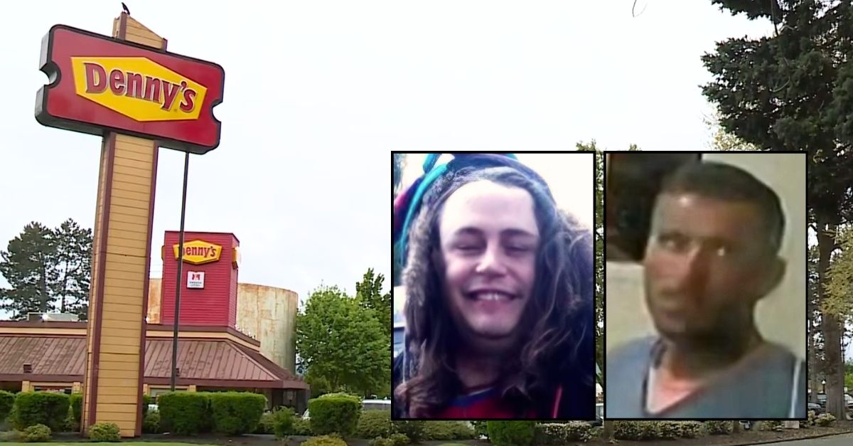  The Oregon Denny's that Christopher Thomas stumbled into aft  allegedly getting his pharynx  slashed by Christopher Parkins (KOIN/YouTube).