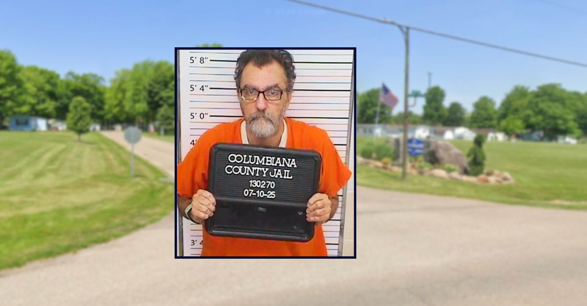 Frederick Harroff appears in a booking photo inset against an image of a road in Ohio.