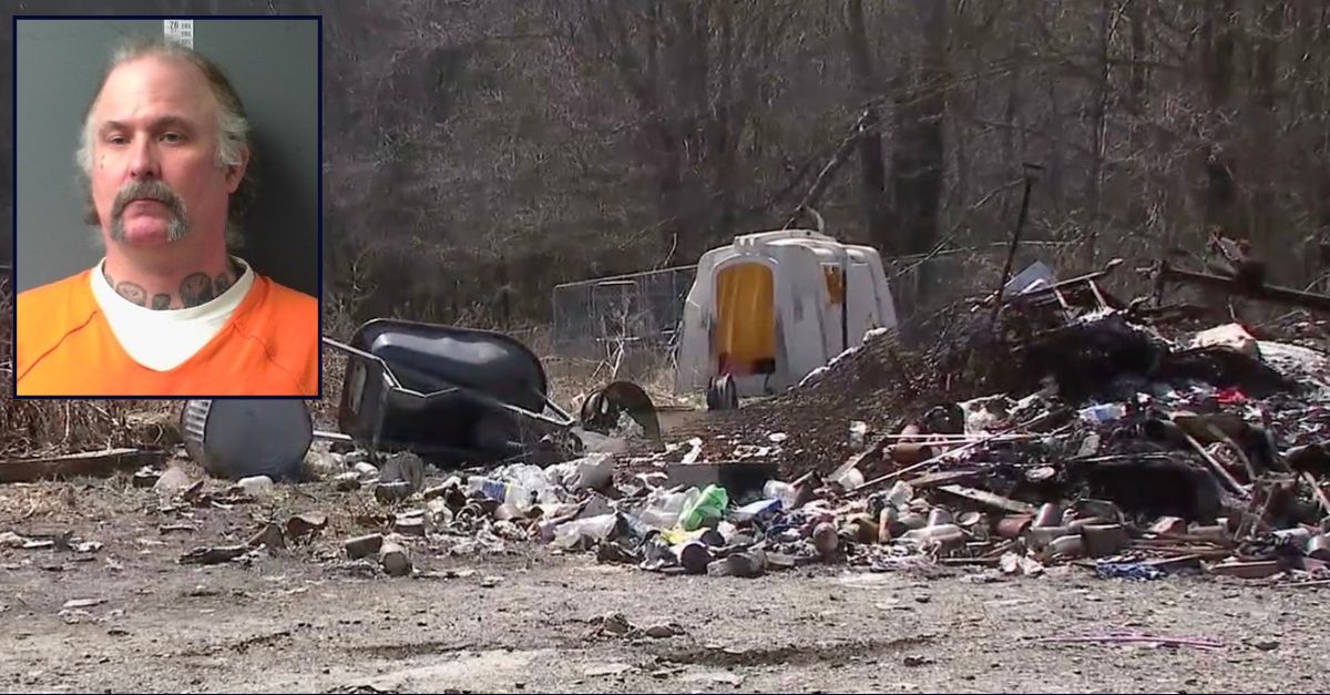 Inset: Terry L. Parker (BCDA). Background: The area in Pennsylvania where authorities found some of the remains of Parker