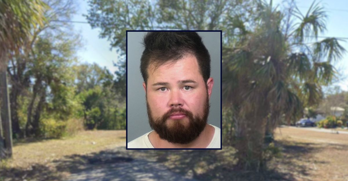 Robert Giles appears successful  a booking photograph  inset against an representation  of a residential thoroughfare  successful  Florida.