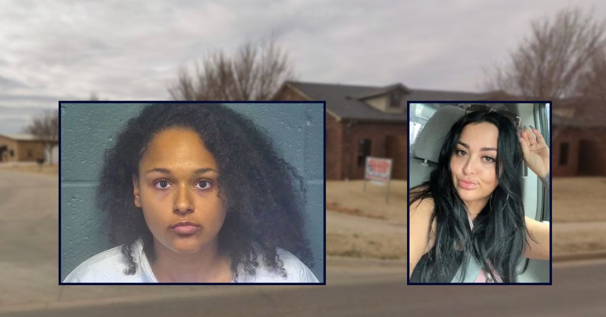 Inset left: Rana Sievert; inset right: Brianne Torres; against an image of an apartment complex in Oklahoma City.