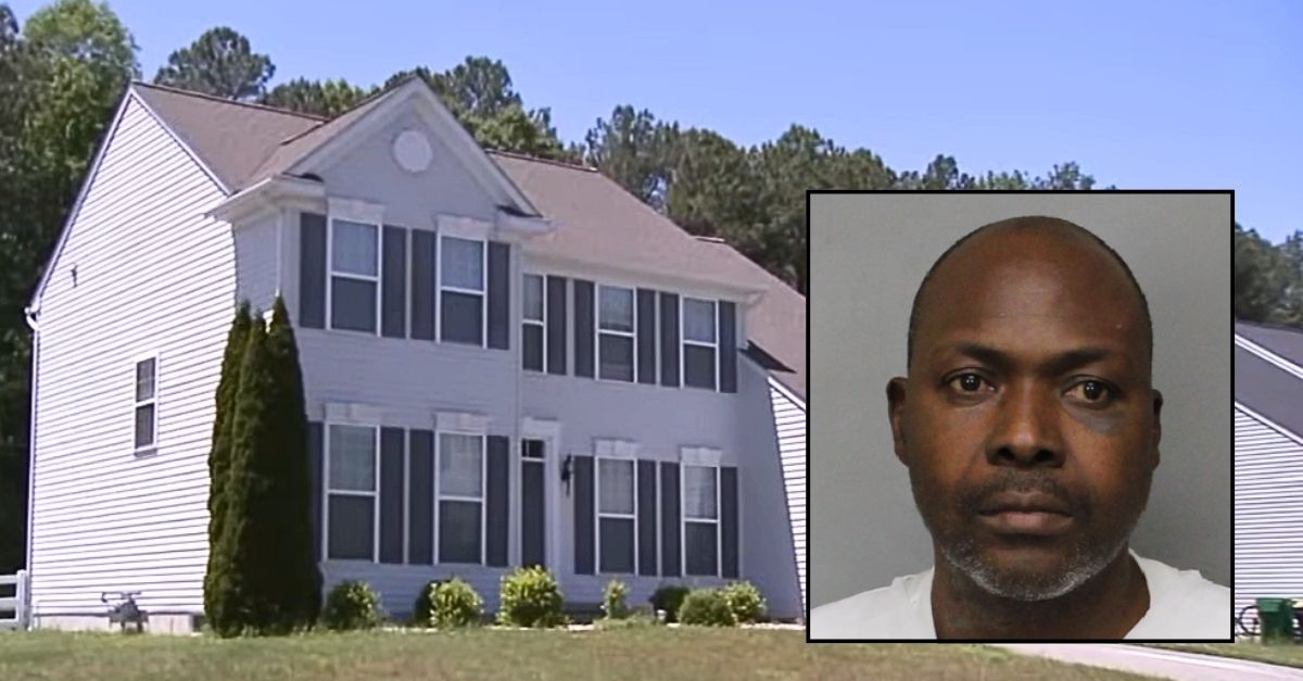 Inset: Badara Kone (Delaware State Police). Background: The Delaware home where Badara Kone allegedly abused his 10-year-old daughter with her stepmother, Adiaratou Coulibaly (WPVI/YouTube). 