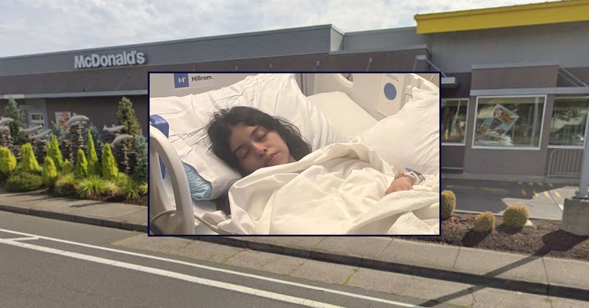 'They ran over me twice': Woman had just finished McDonald's breakfast and was walking to work when she was mowed down by random car, she says