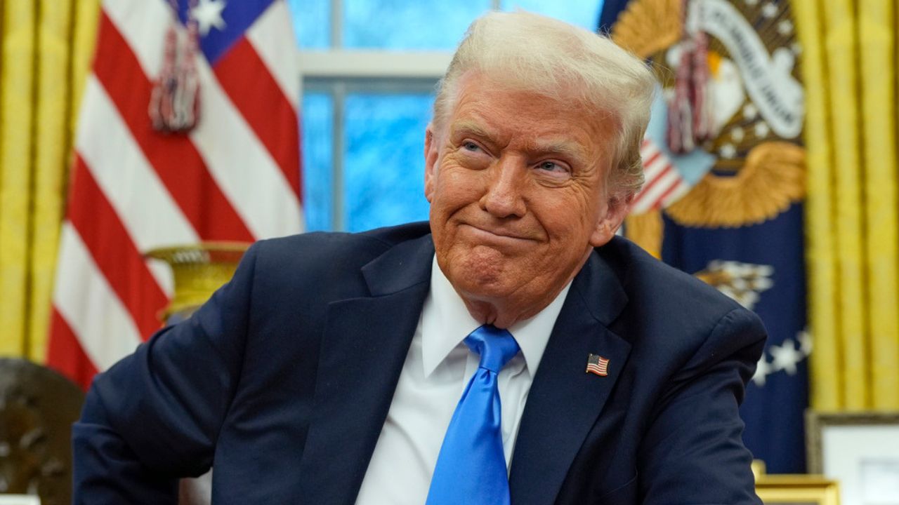 President Donald Trump speaks with reporters in the Oval Office at the White House, Tuesday, Feb. 11, 2025, in Washington, D.C. (Photo/Alex Brandon).