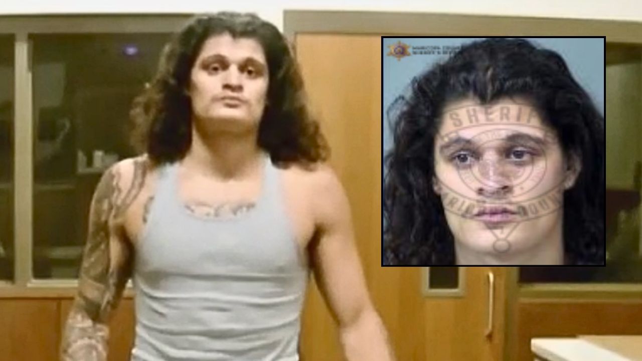 Inset: Kishawn Porter (Maricopa County Sheriff's Office). Background: Kishawn Porter appearing in an Arizona courtroom (AZ Family). 