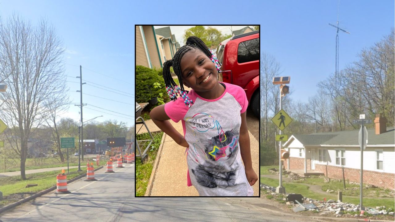 Inset: Jamiyah Mayfield (GoFundMe). Background: The area in Indiana where Jamiyah lived with her father and stepmother (Google Maps).