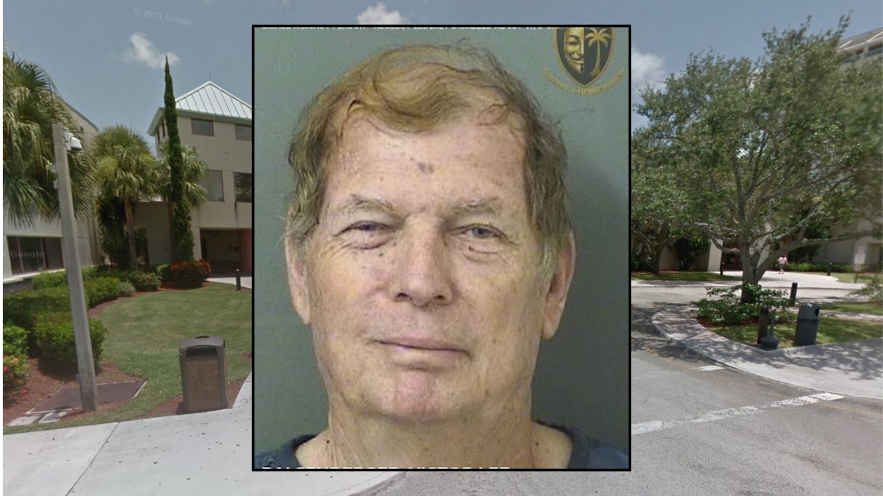 Inset: Victor Palsenberger (PBCSO). Background: The Palm Beach County Sheriff's Office (Google Maps).